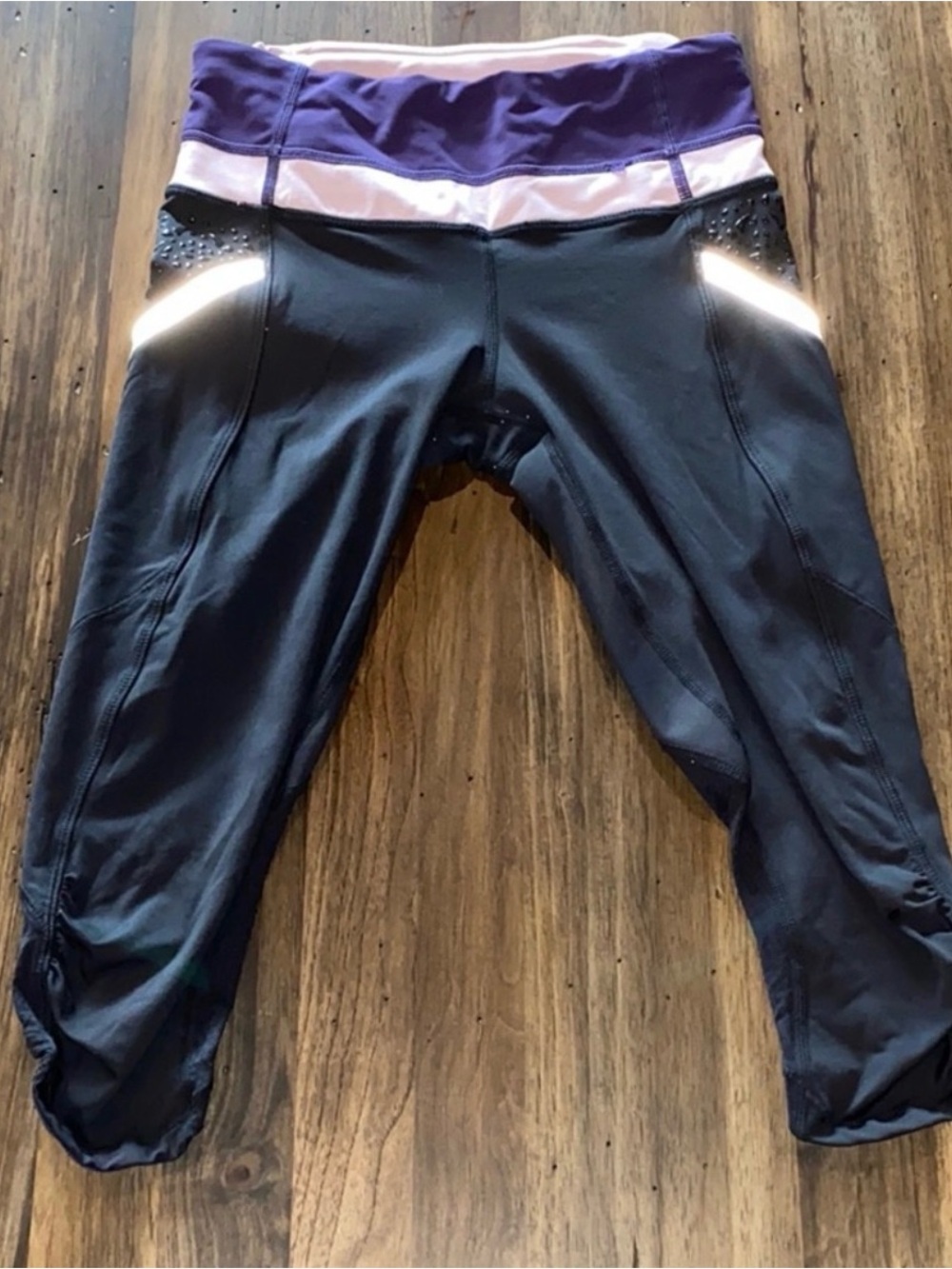 Lululemon Black White and Purple Capri Size 4